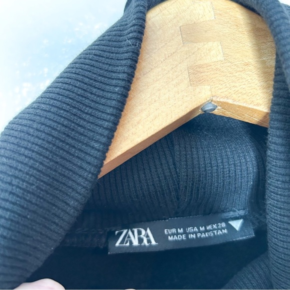 Zara Womens Casual Black Turtleneck Sweatshirt Sweater Athleisure Medium M - Picture 6 of 8